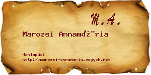 Marozsi Annamária névjegykártya